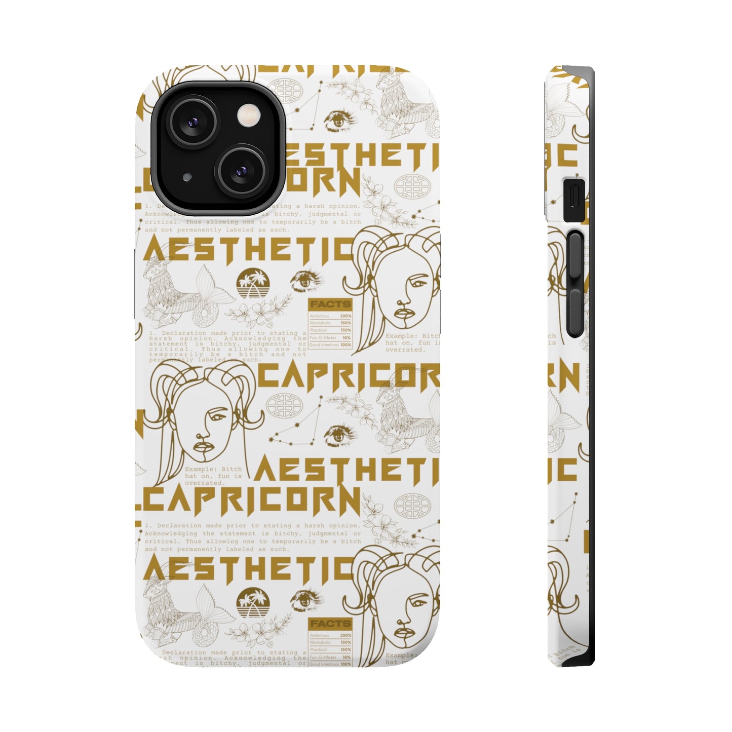Capricorn White & Gold Phone Case