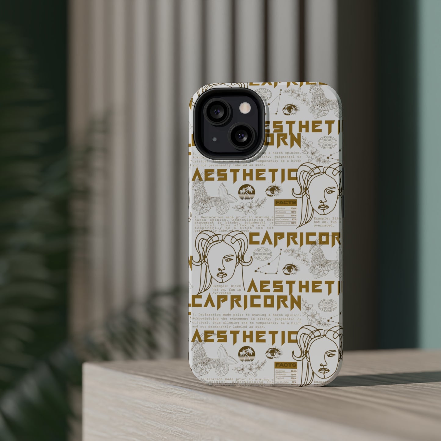 Capricorn White & Gold Phone Case