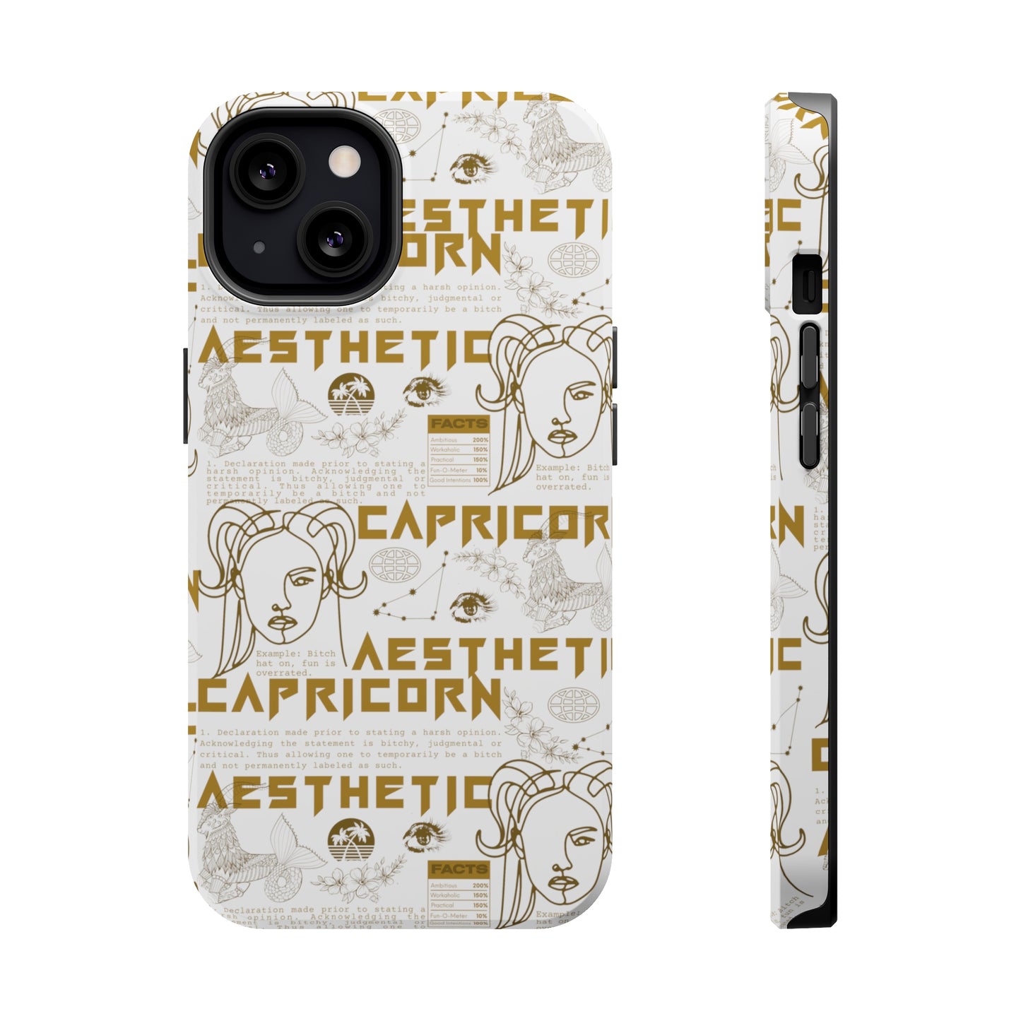 Capricorn White & Gold Phone Case