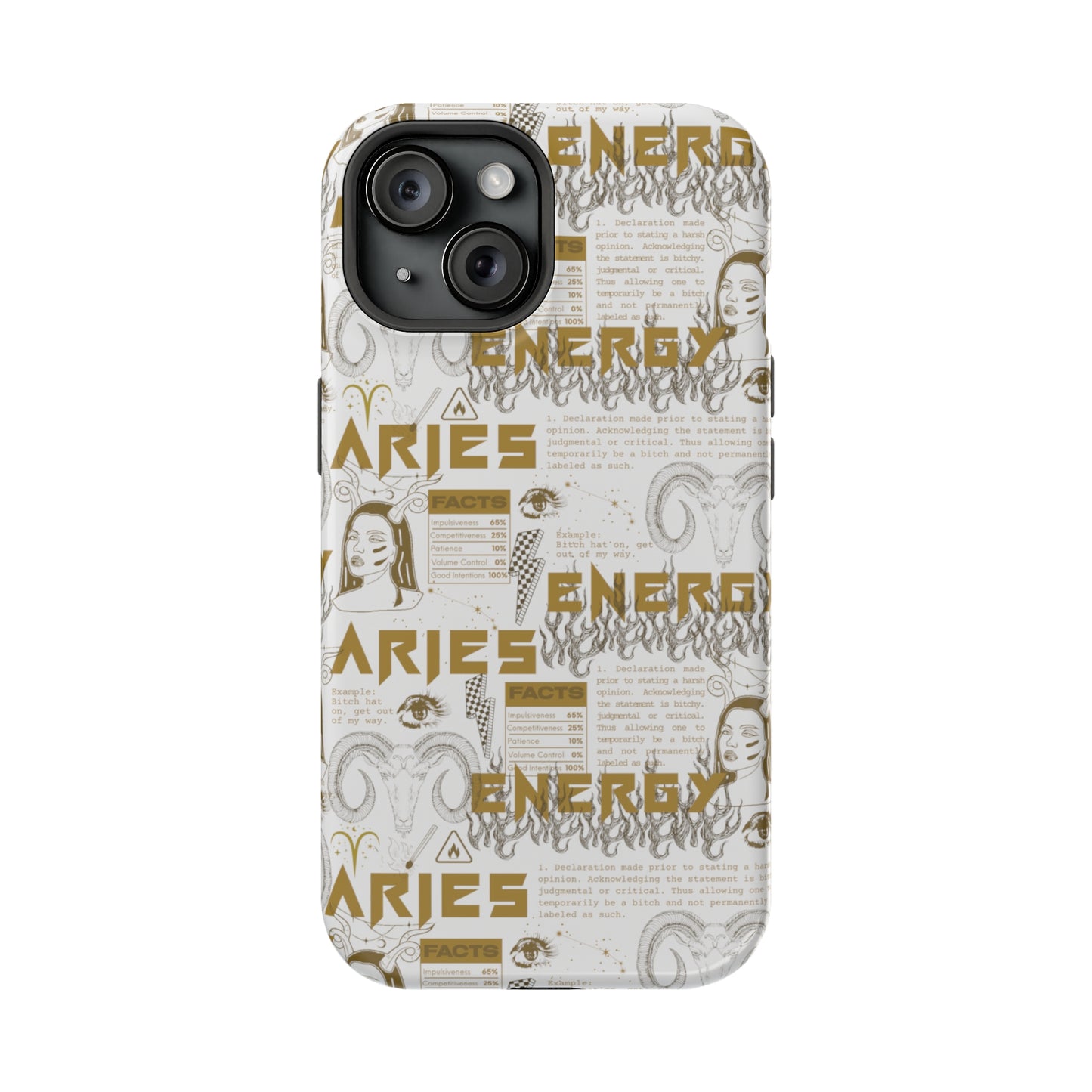 Aries White & Gold Phone Case