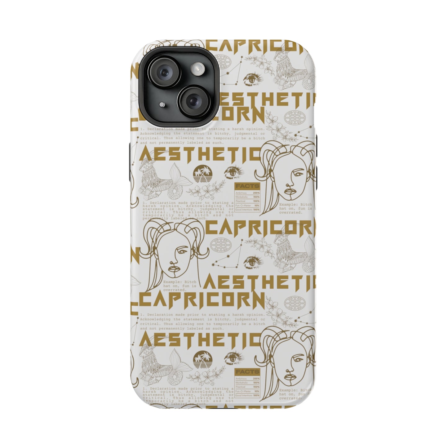 Capricorn White & Gold Phone Case
