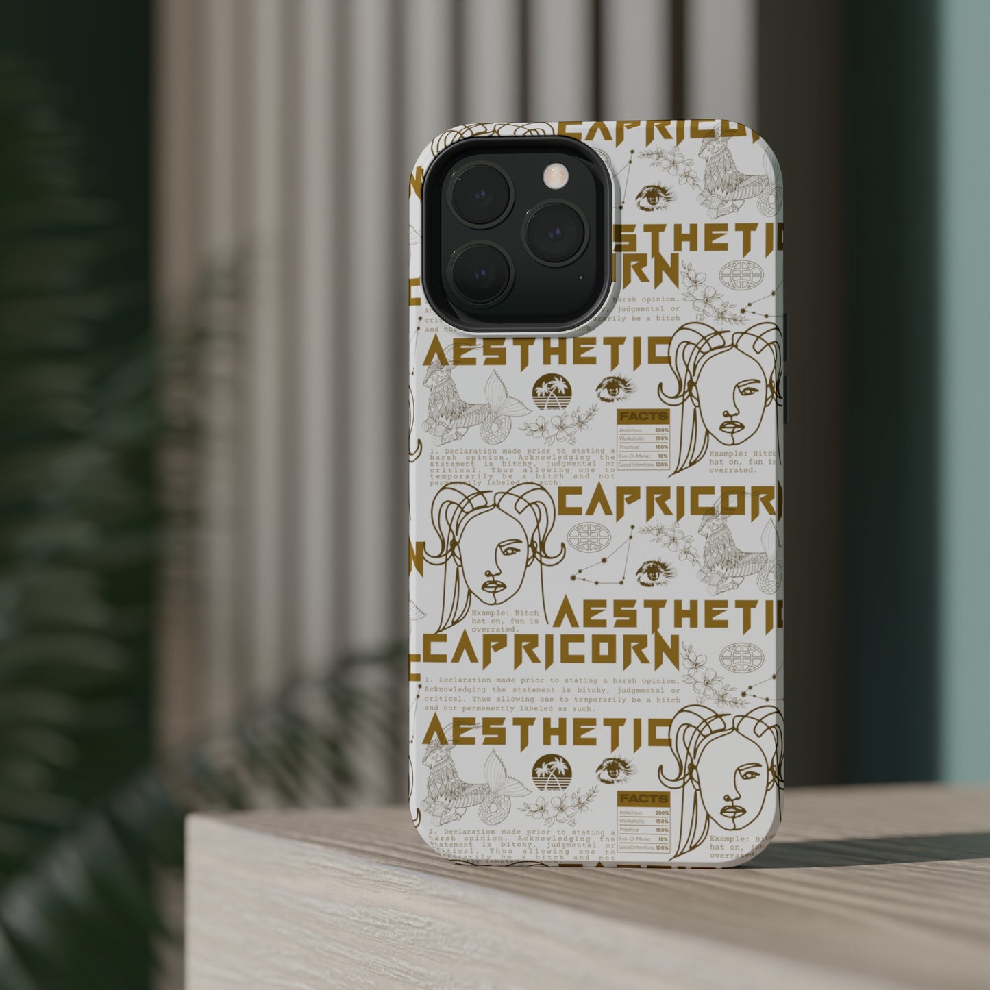 Capricorn White & Gold Phone Case