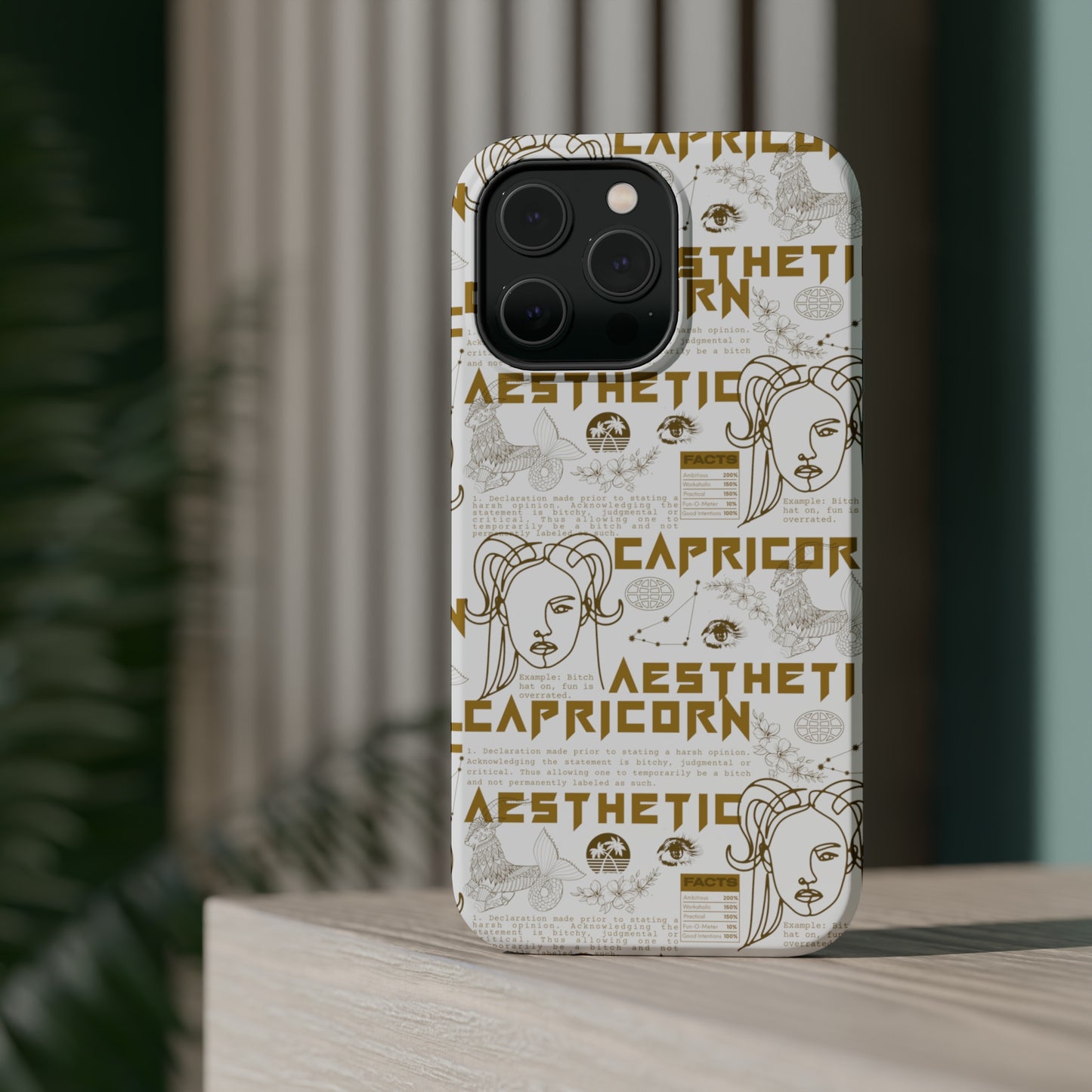 Capricorn White & Gold Phone Case