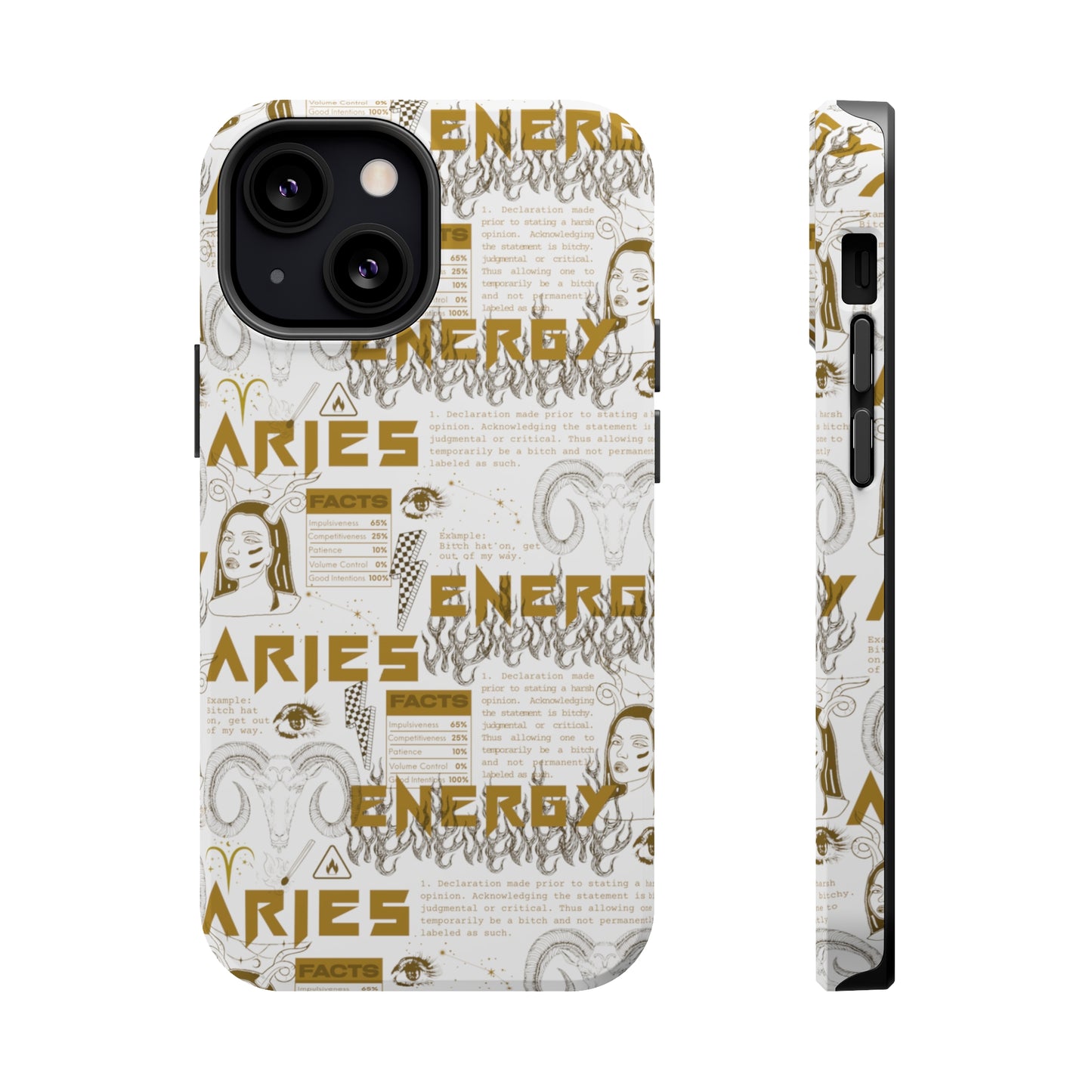 Aries White & Gold Phone Case