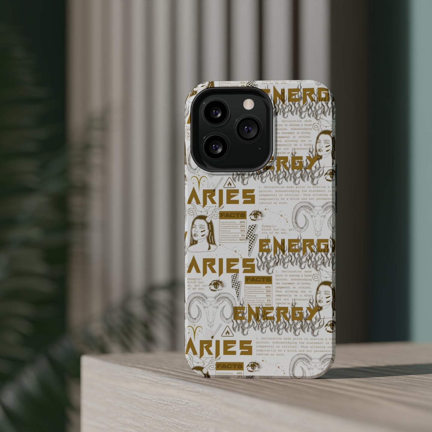 Aries White & Gold Phone Case