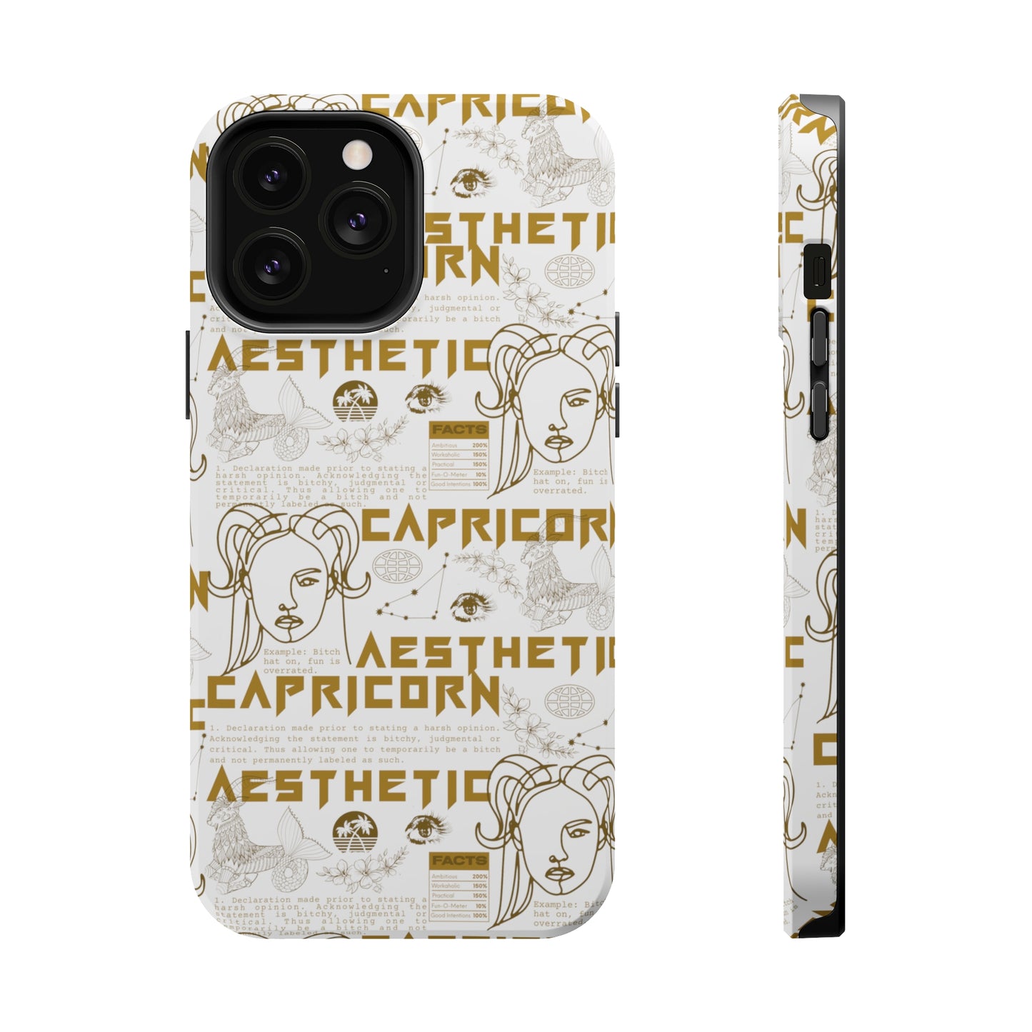 Capricorn White & Gold Phone Case