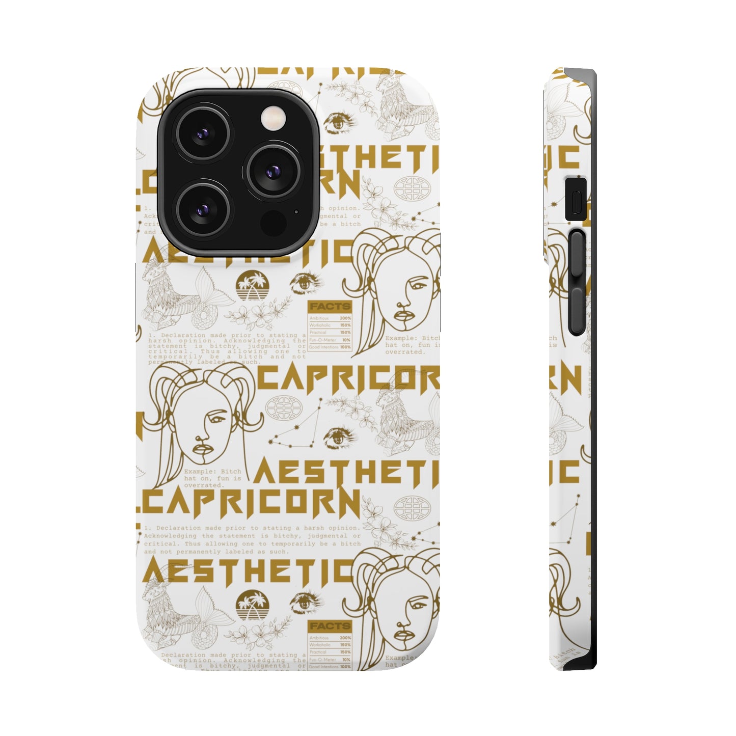 Capricorn White & Gold Phone Case