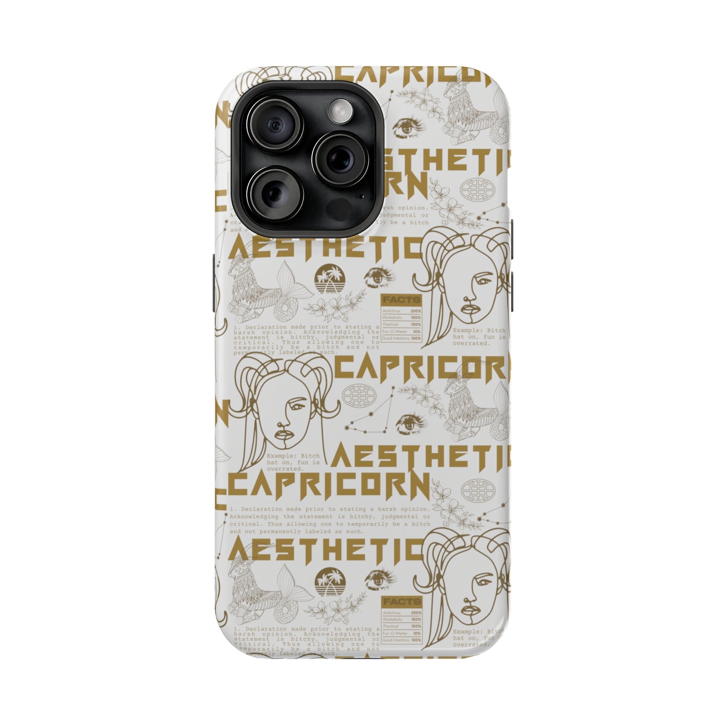 Capricorn White & Gold Phone Case