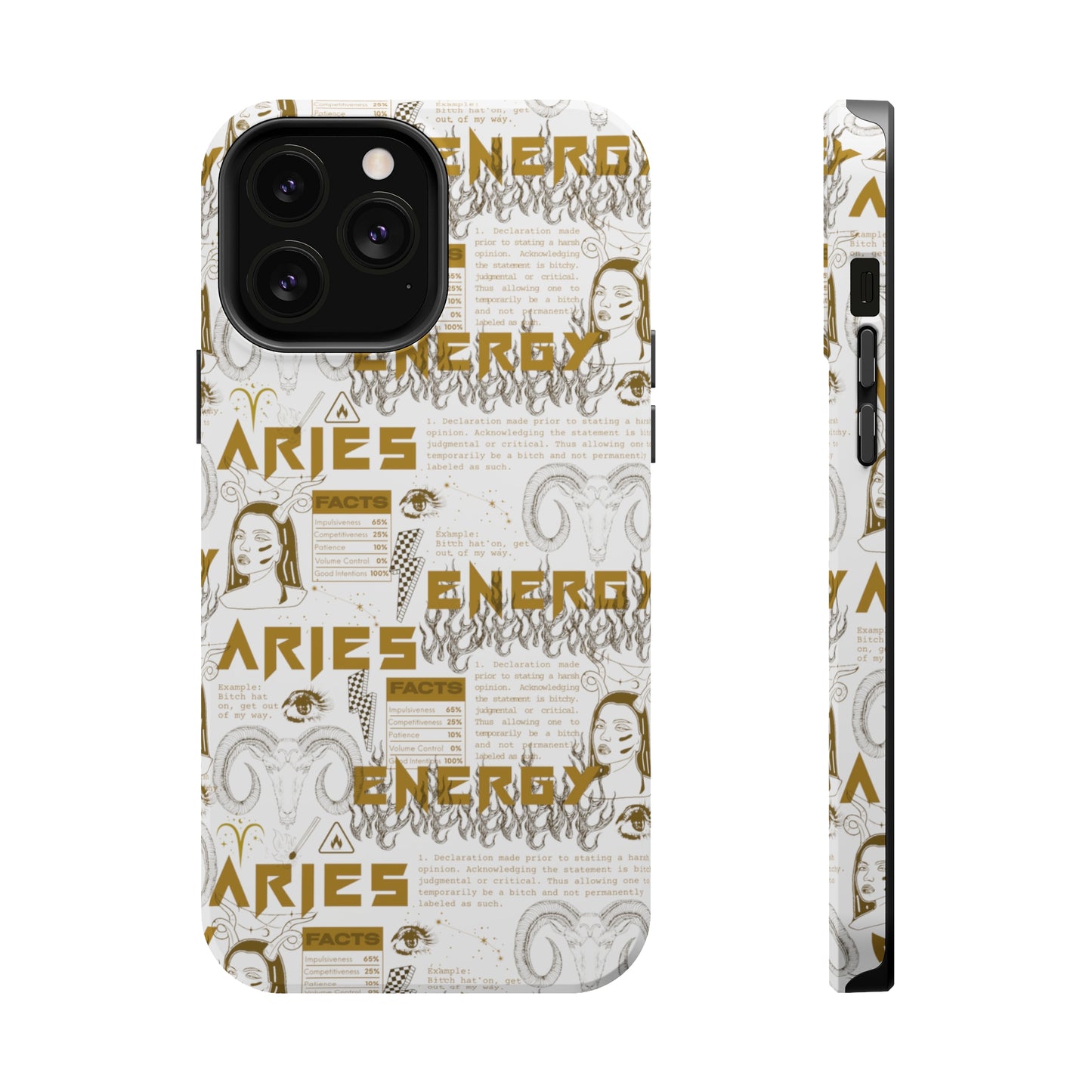 Aries White & Gold Phone Case