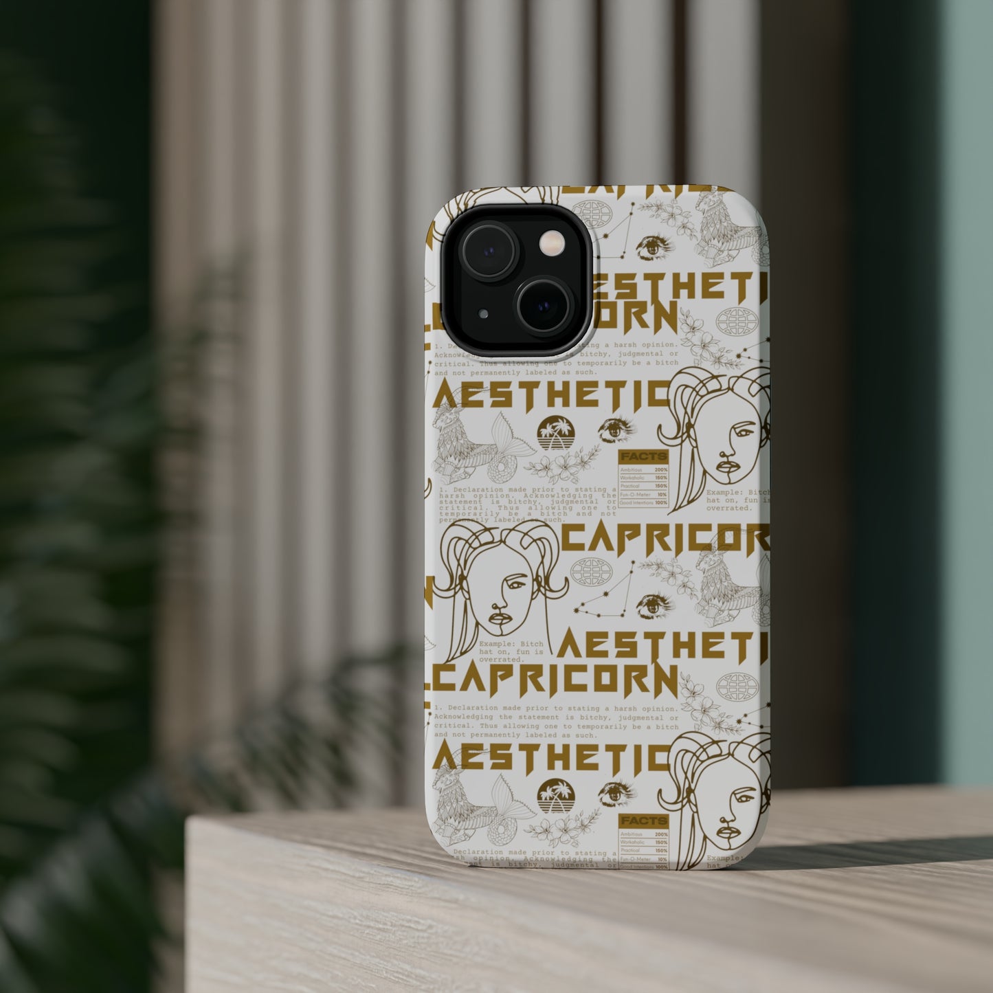 Capricorn White & Gold Phone Case
