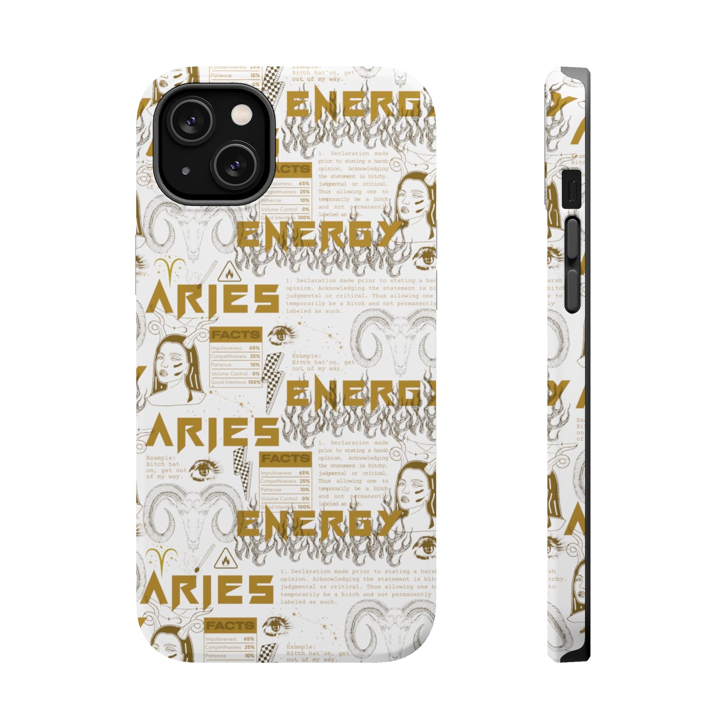 Aries White & Gold Phone Case