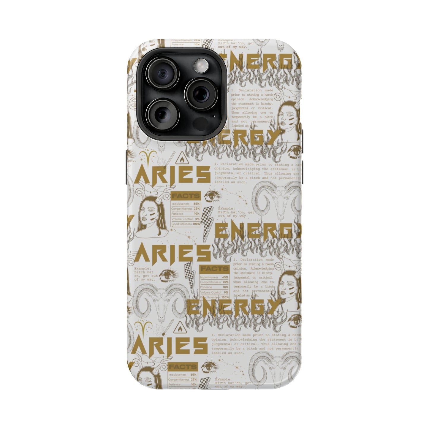 Aries White & Gold Phone Case