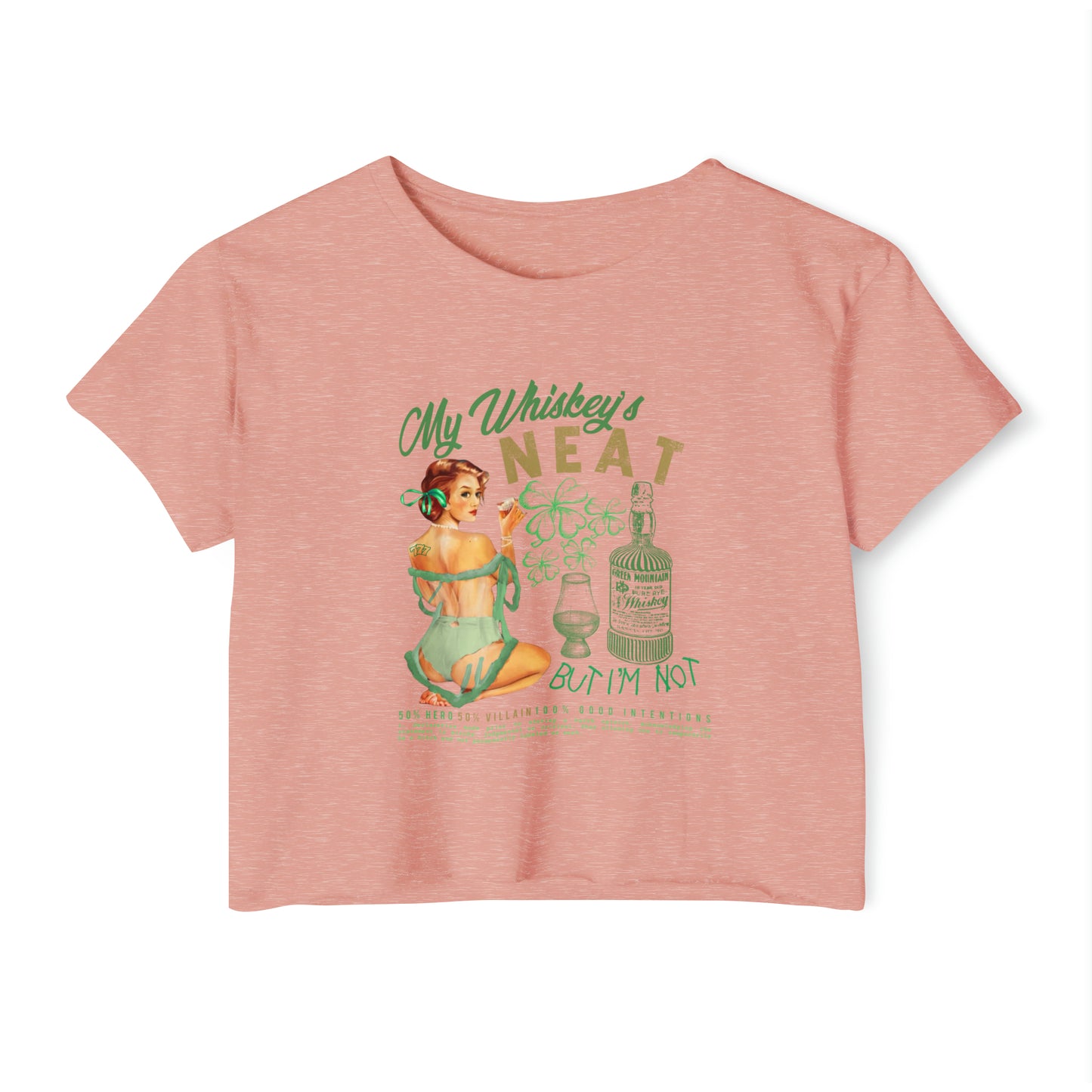 Whiskey Neat Crop Tee