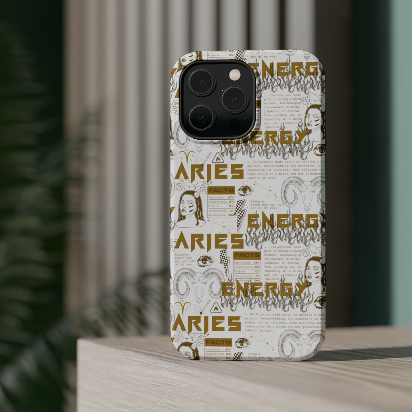 Aries White & Gold Phone Case