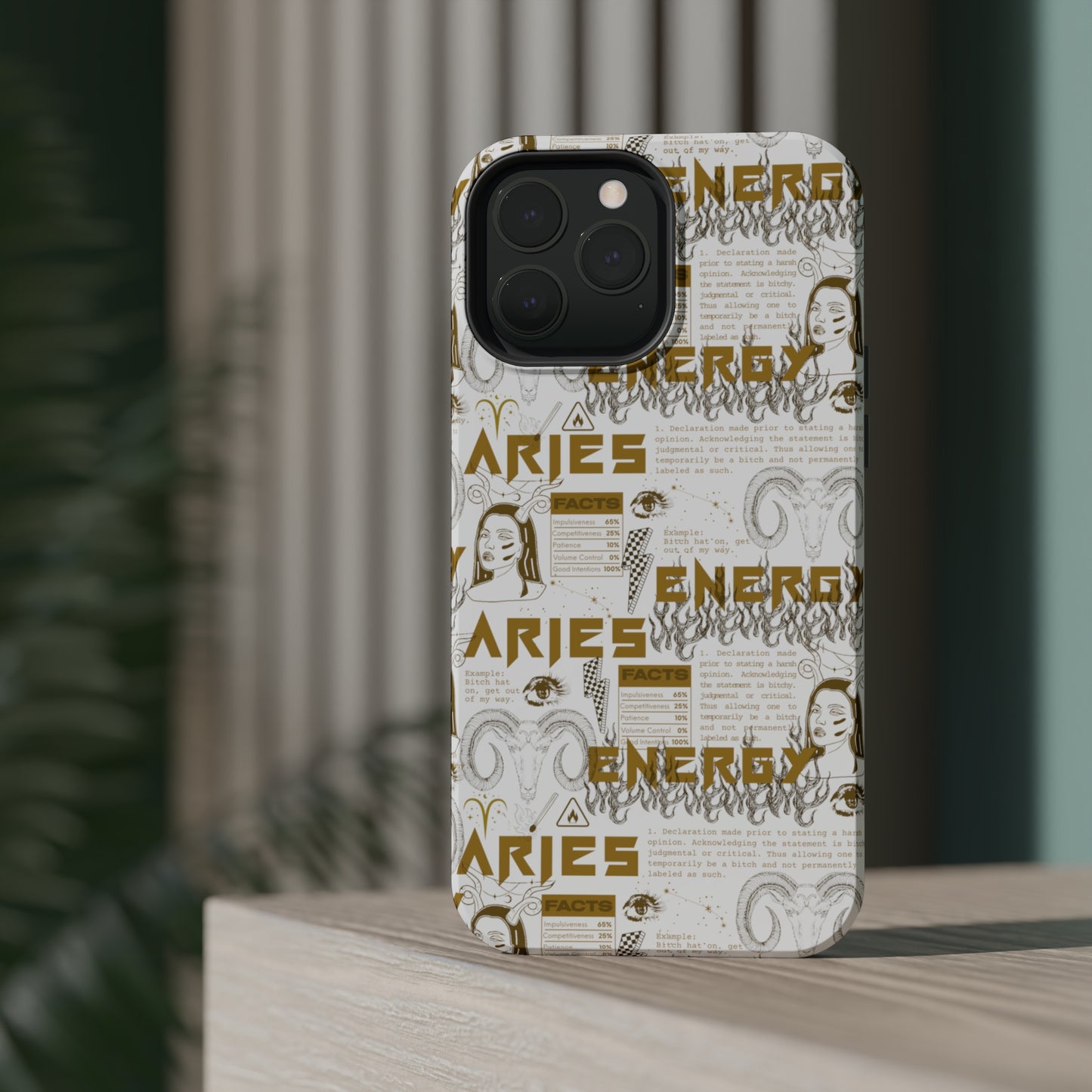 Aries White & Gold Phone Case