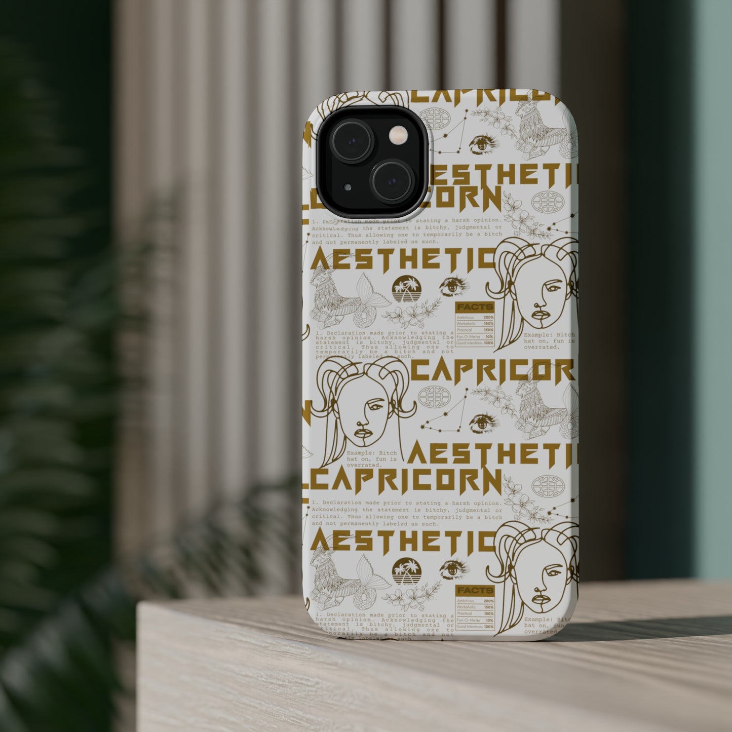 Capricorn White & Gold Phone Case