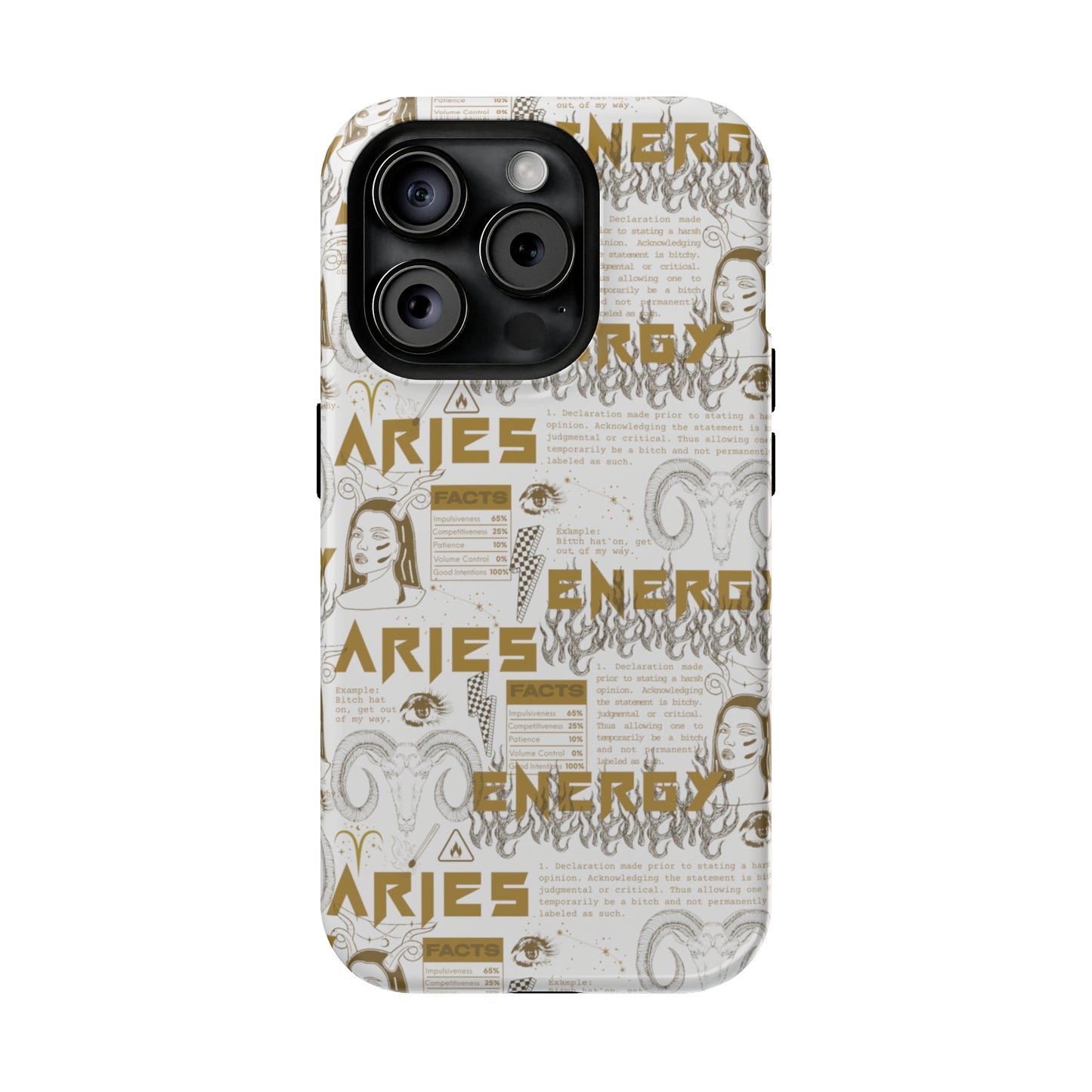 Aries White & Gold Phone Case
