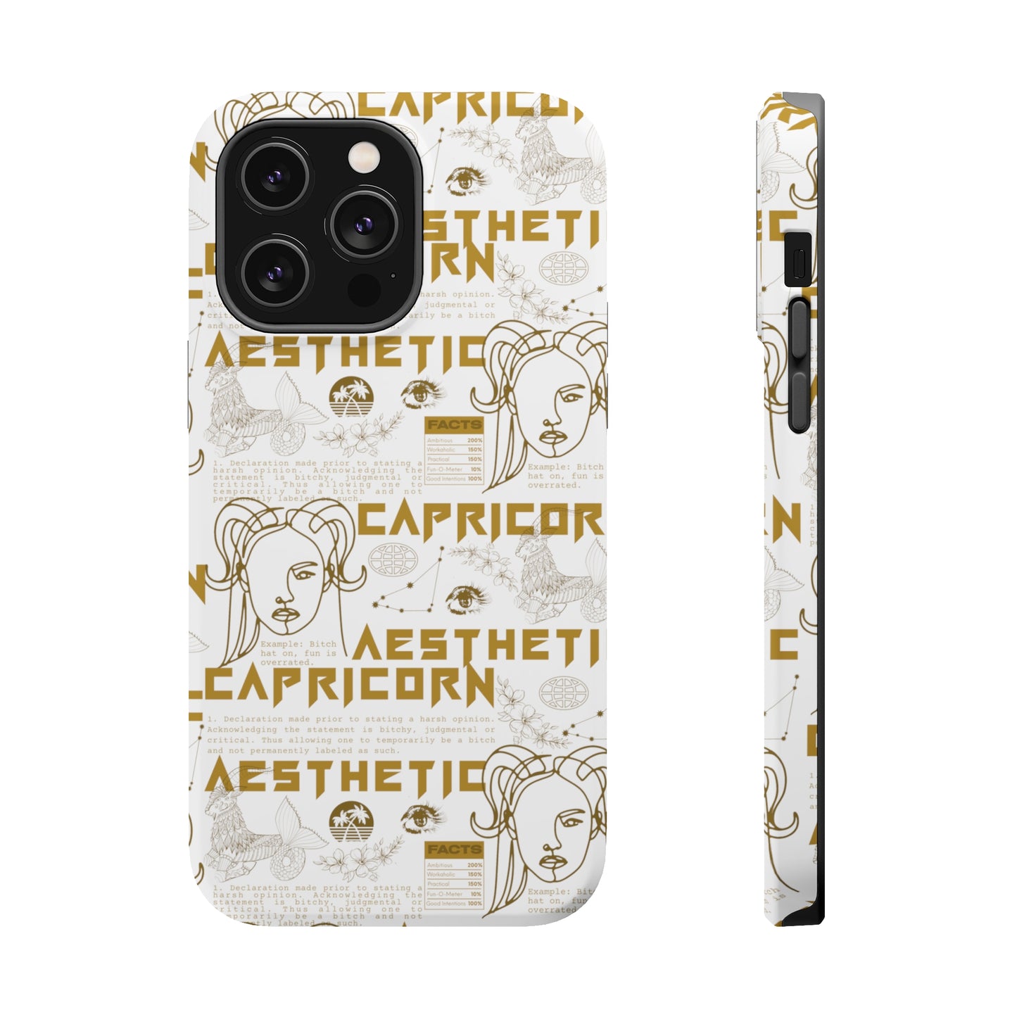 Capricorn White & Gold Phone Case
