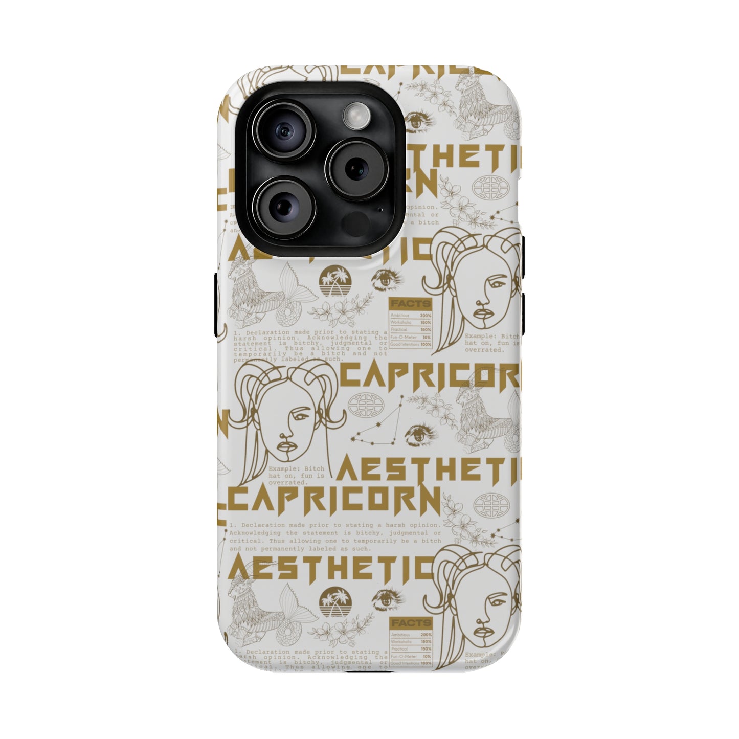 Capricorn White & Gold Phone Case
