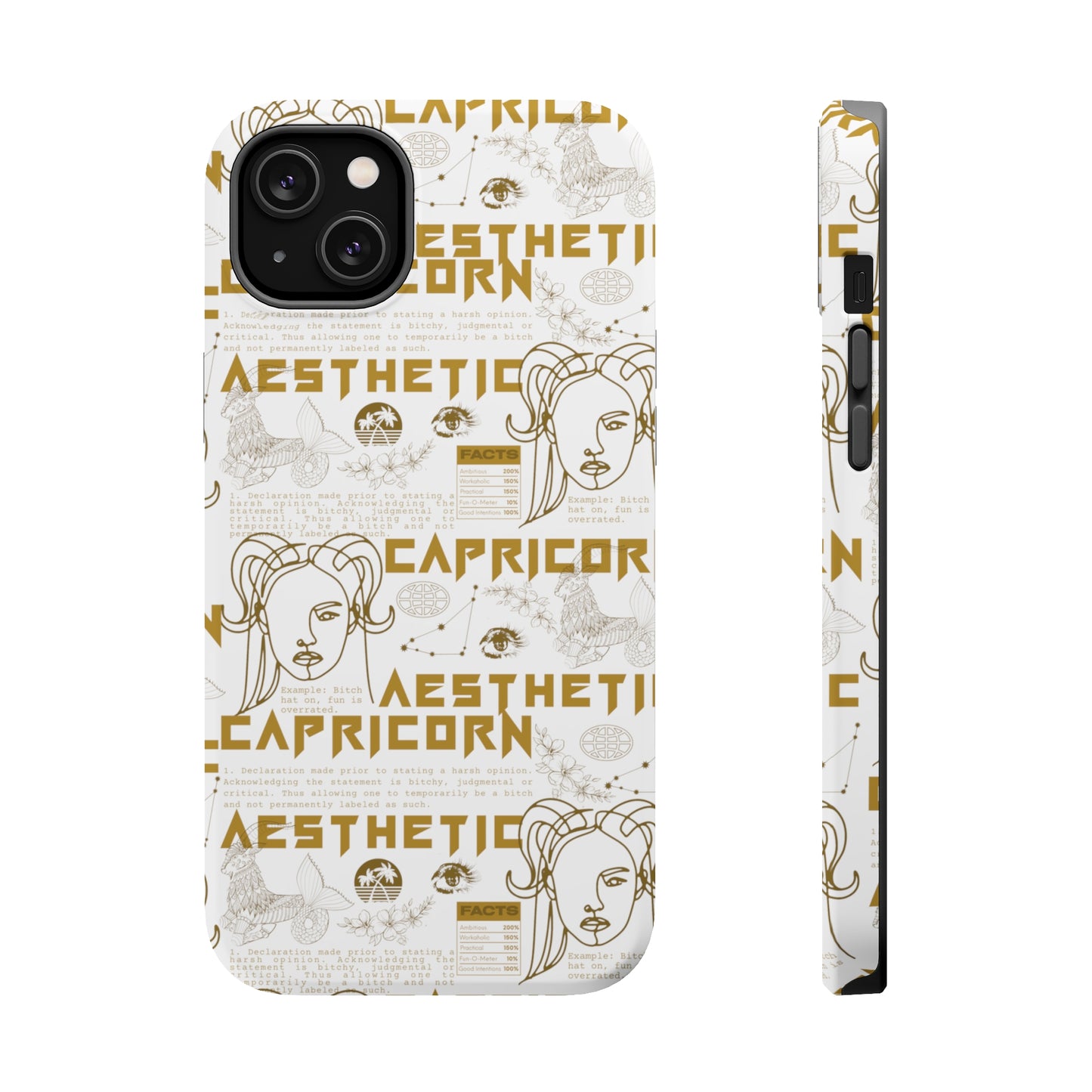Capricorn White & Gold Phone Case