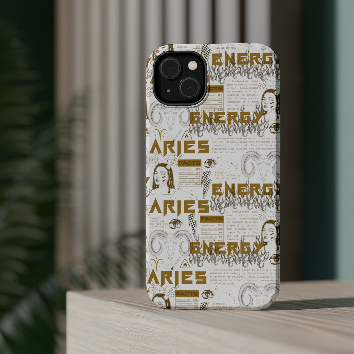 Aries White & Gold Phone Case