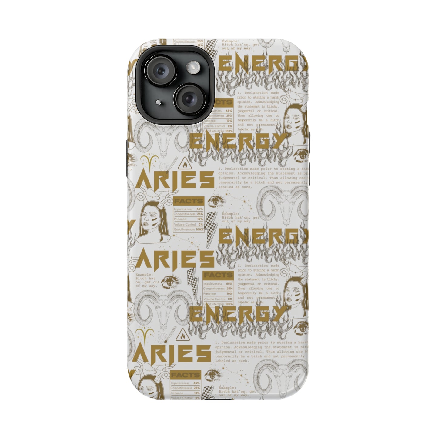 Aries White & Gold Phone Case