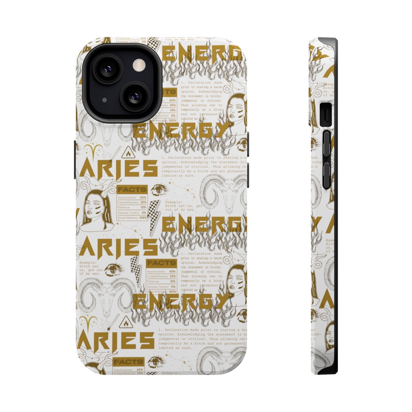 Aries White & Gold Phone Case