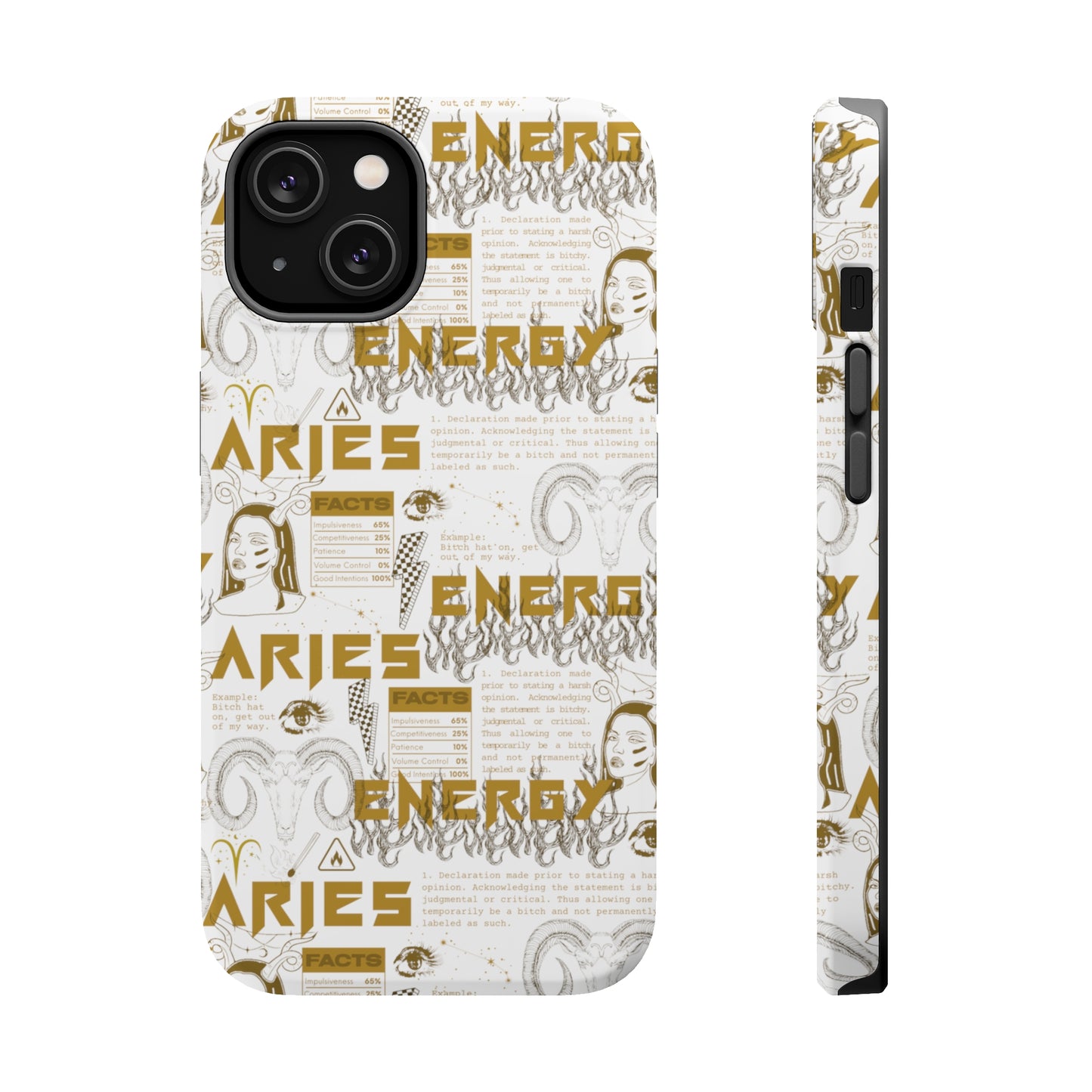 Aries White & Gold Phone Case
