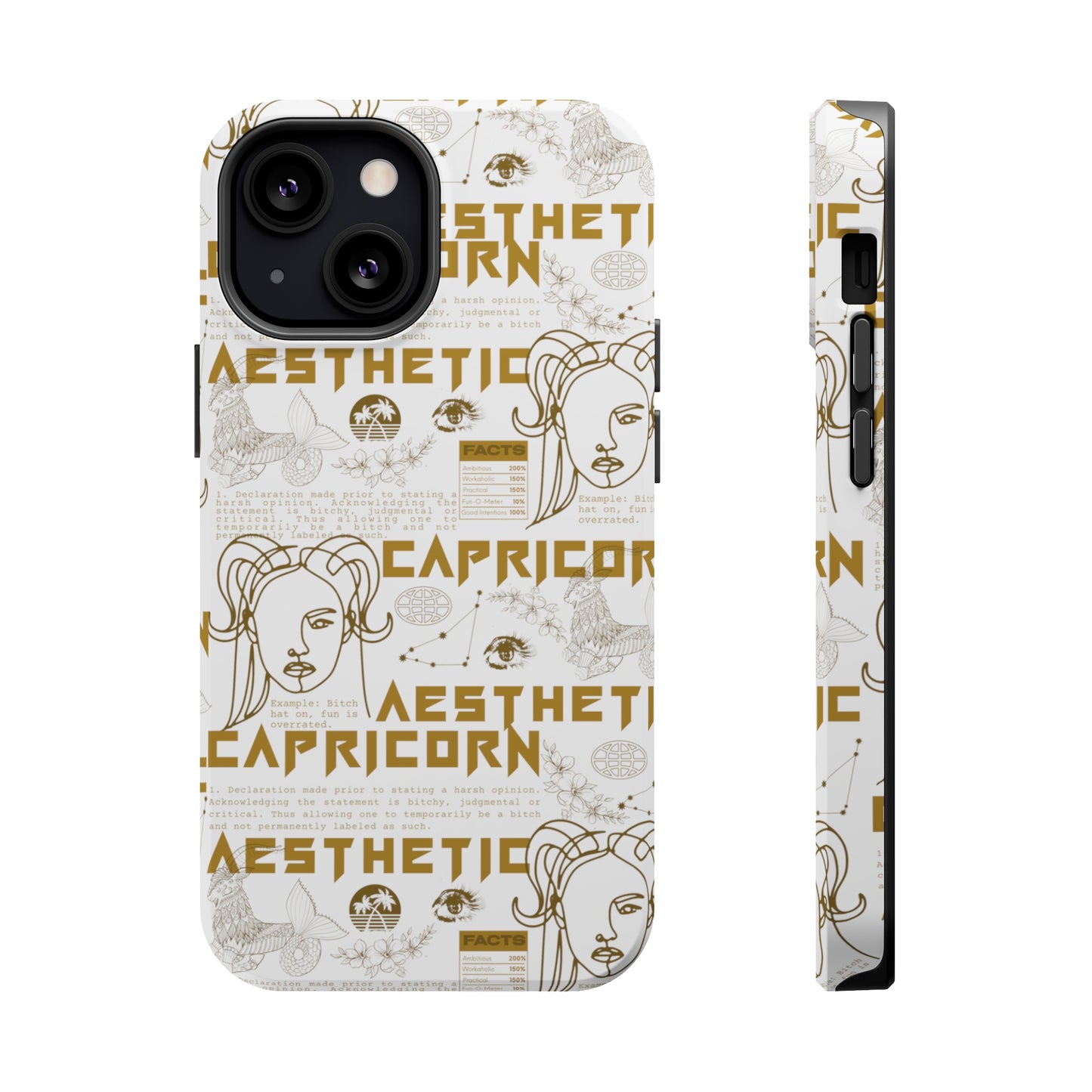 Capricorn White & Gold Phone Case