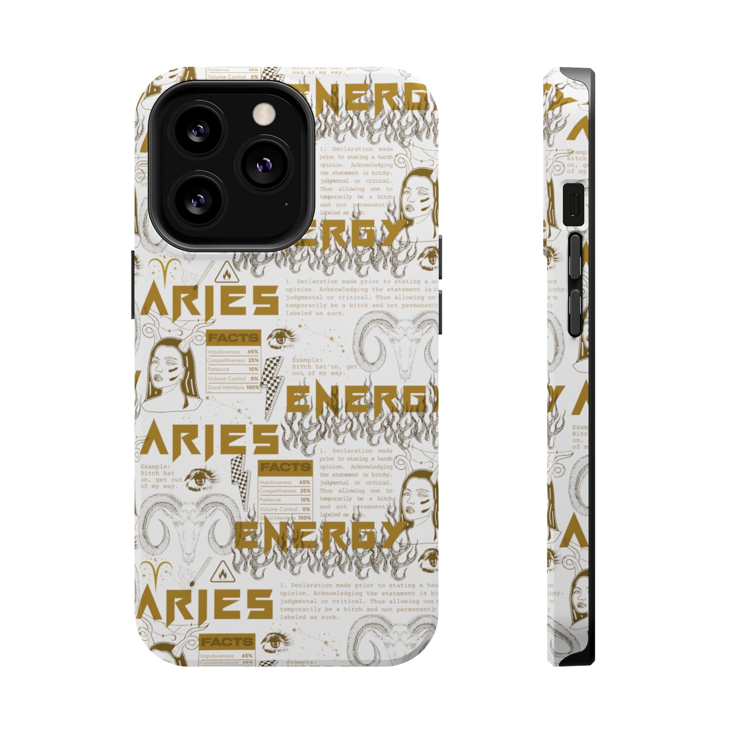 Aries White & Gold Phone Case