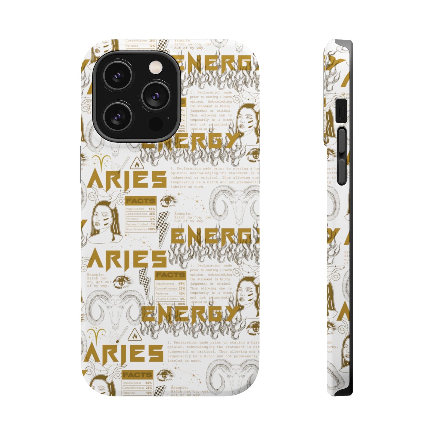 Aries White & Gold Phone Case