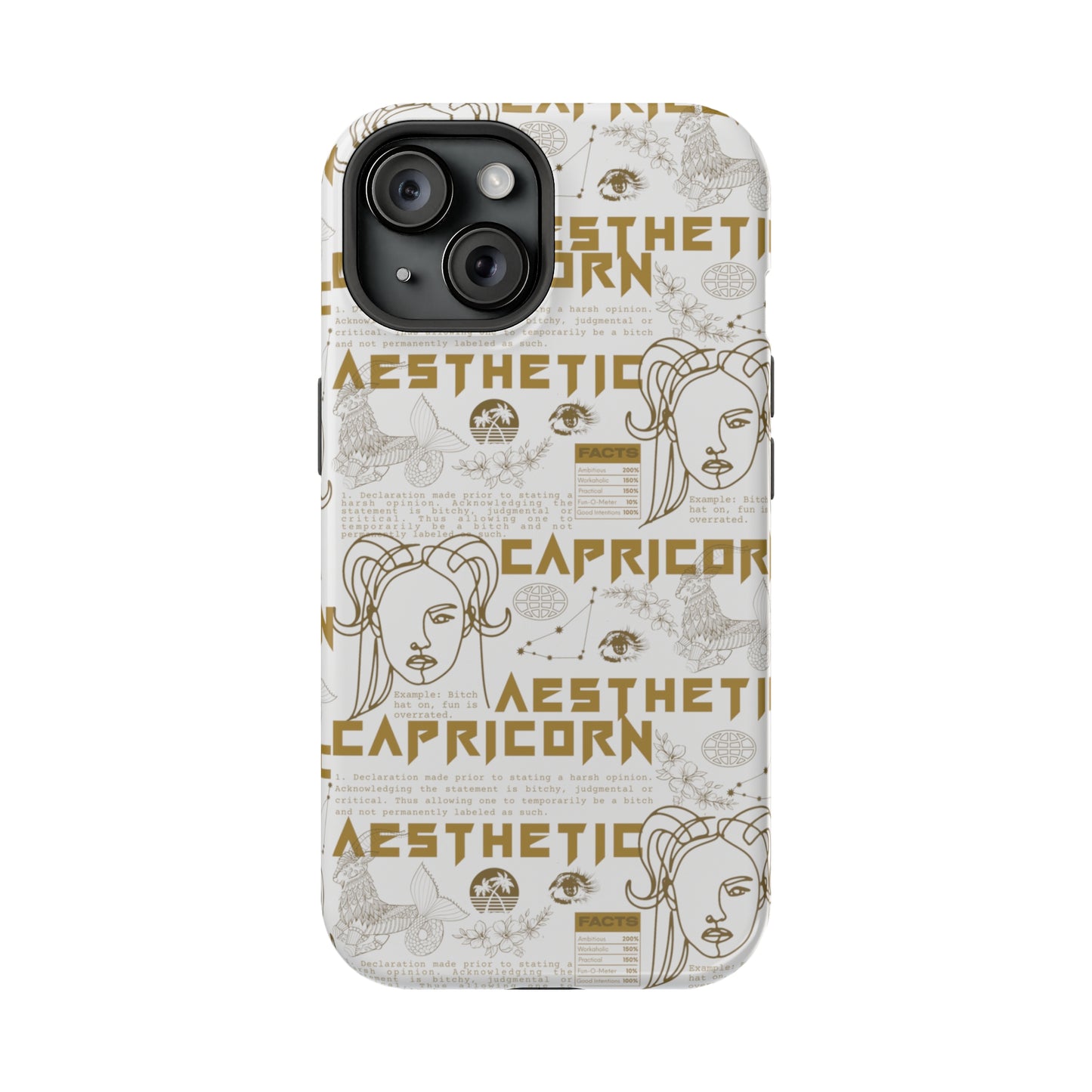 Capricorn White & Gold Phone Case