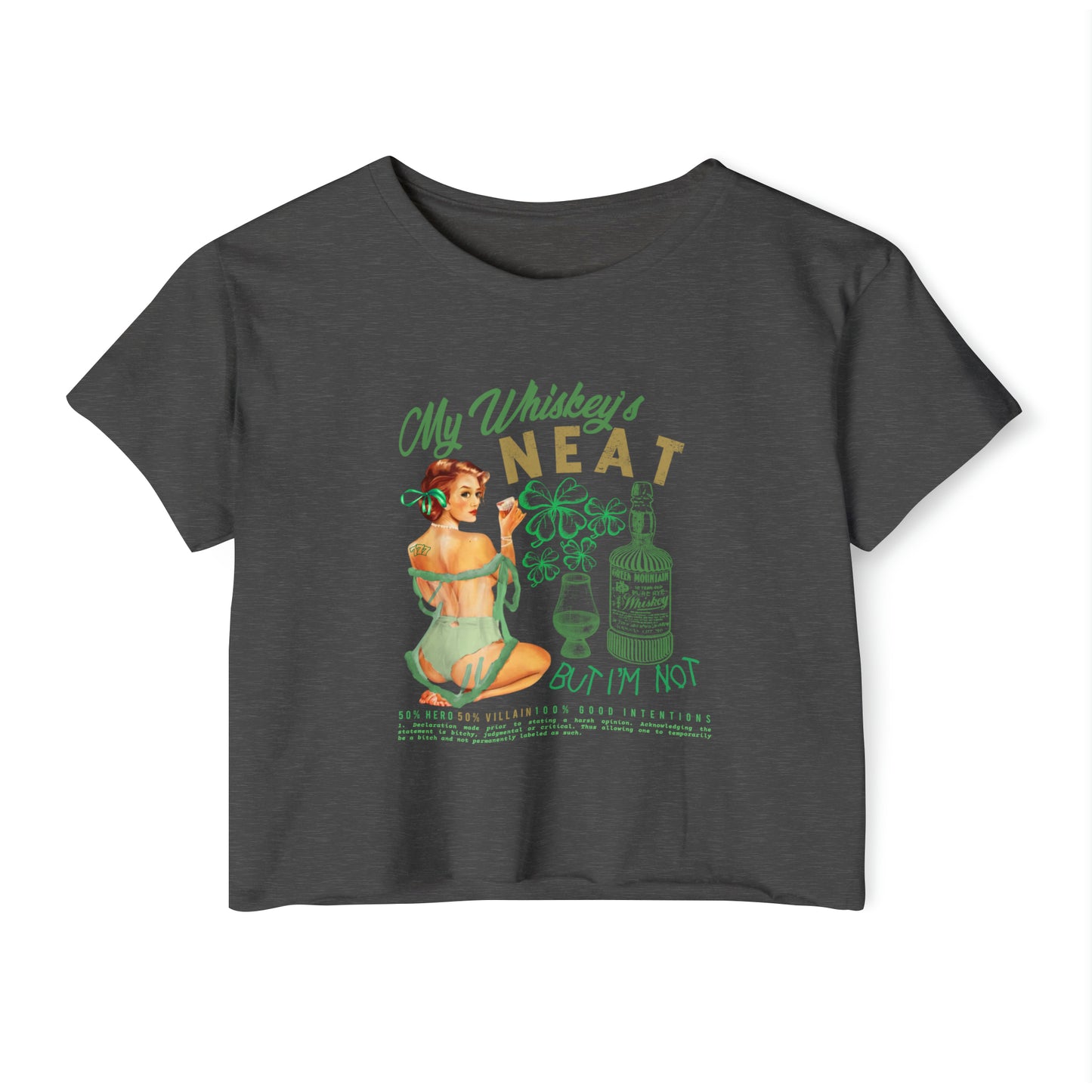 Whiskey Neat Crop Tee