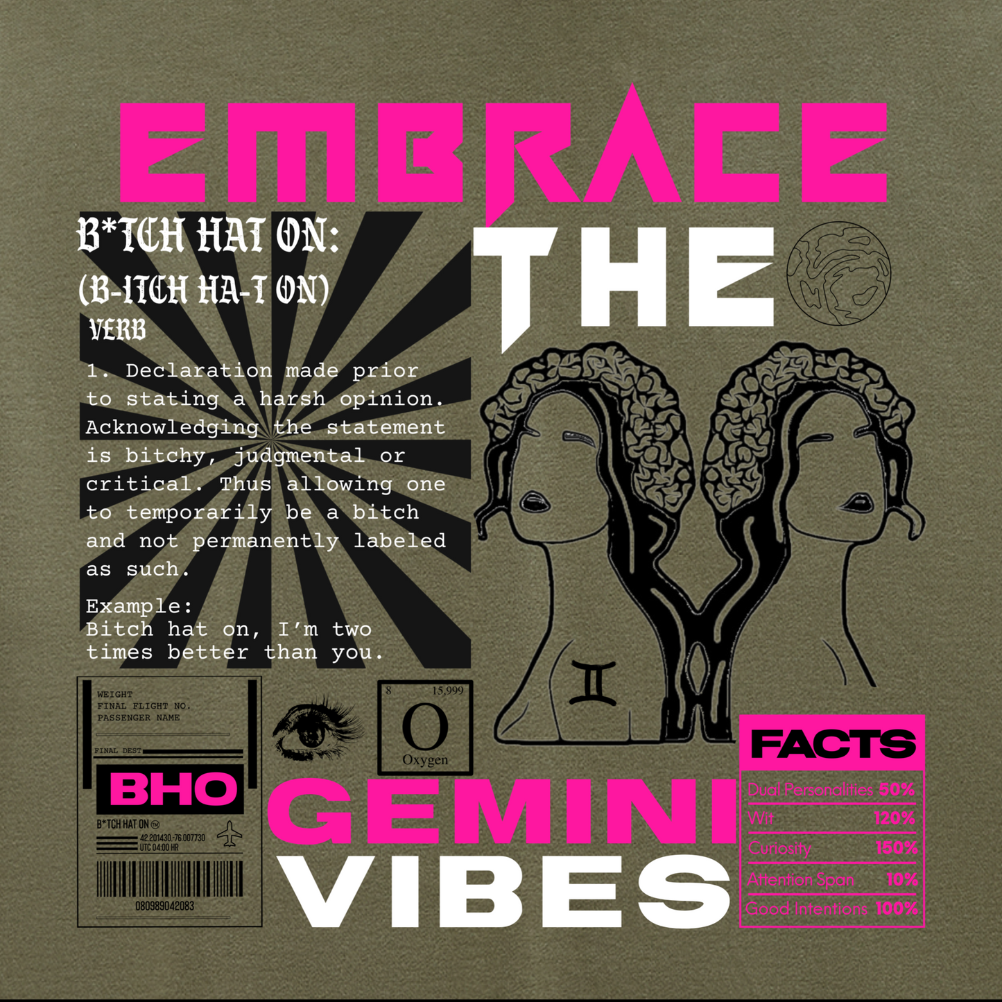 Gemini Pink Premium Hoodie