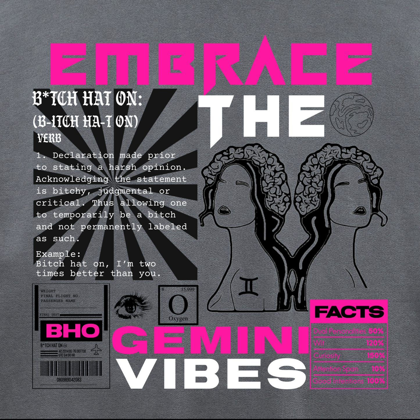 Gemini Pink Premium Hoodie