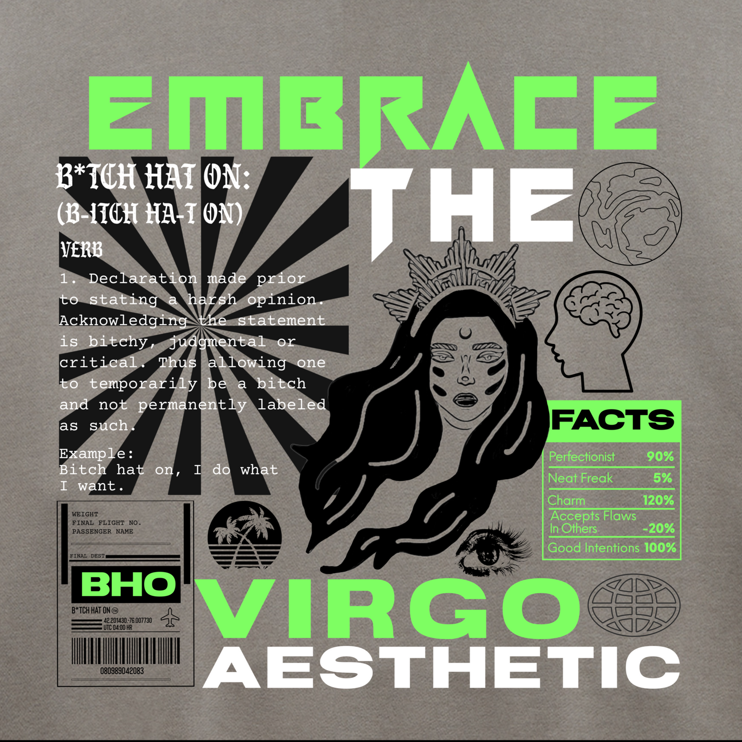 Virgo Lime Premium Hoodie