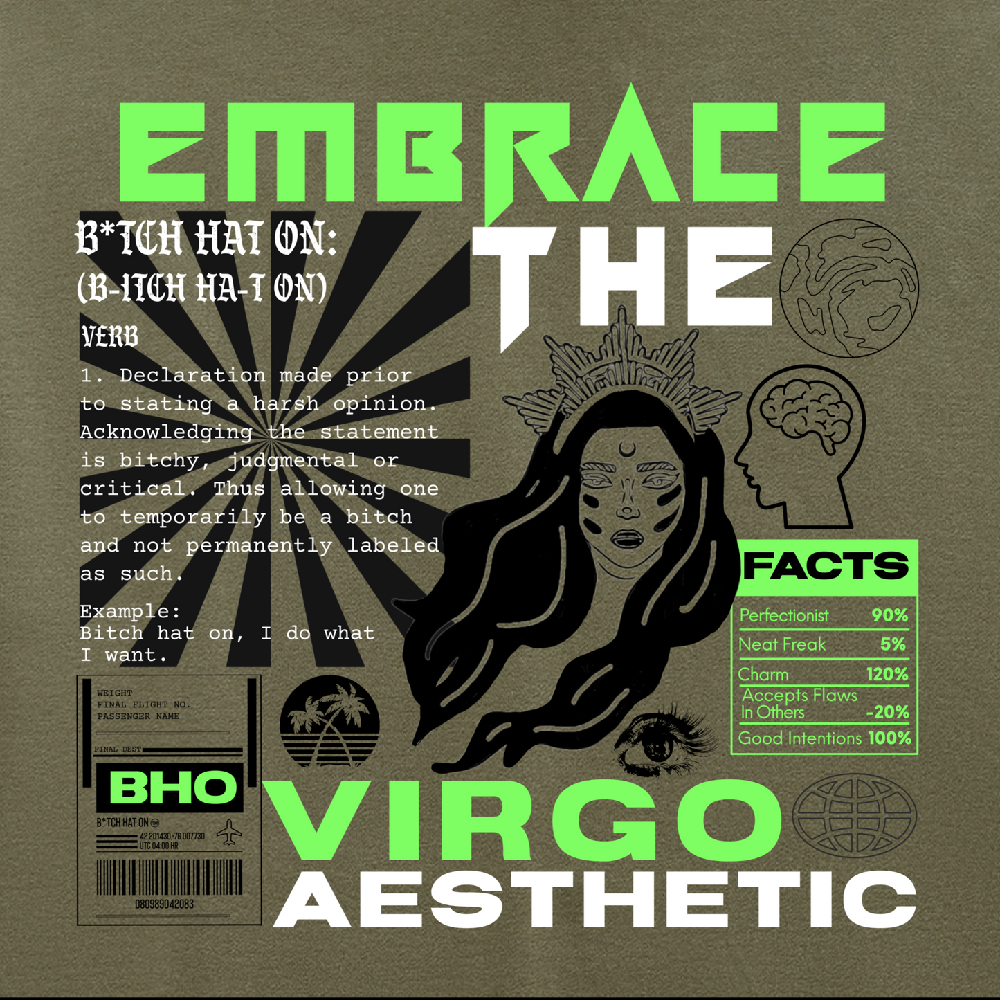 Virgo Lime Premium Hoodie