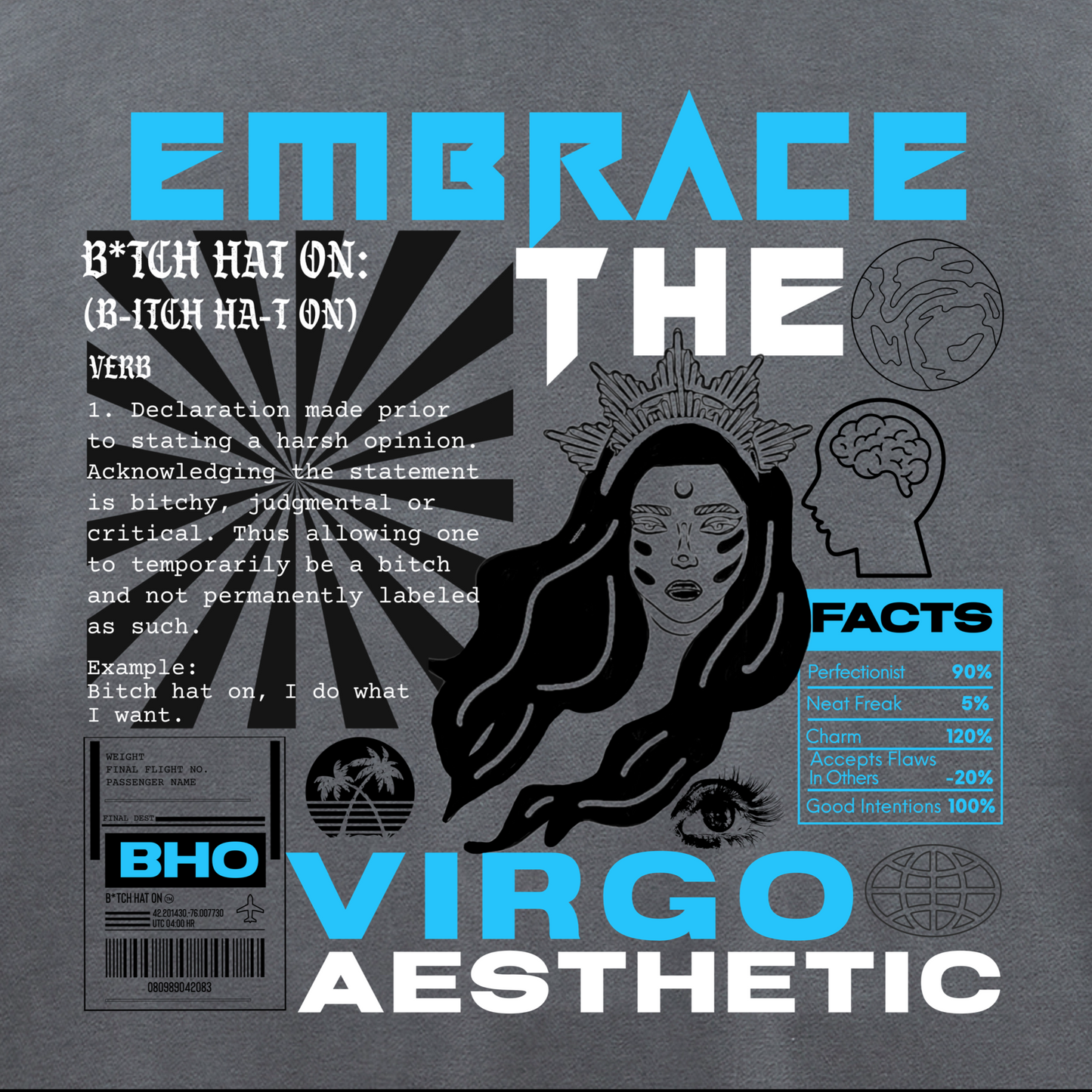 Virgo Aqua Premium Hoodie