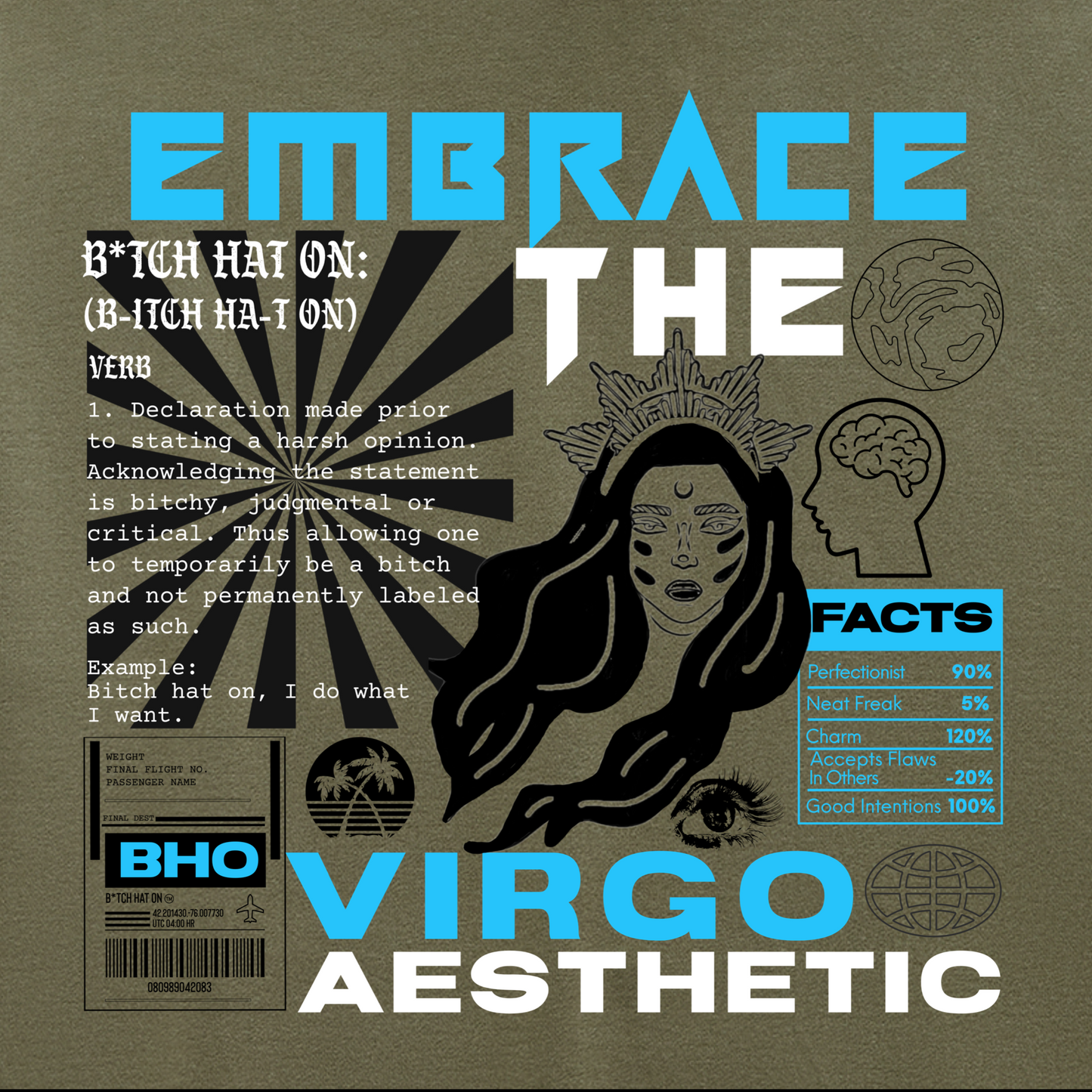 Virgo Aqua Premium Hoodie