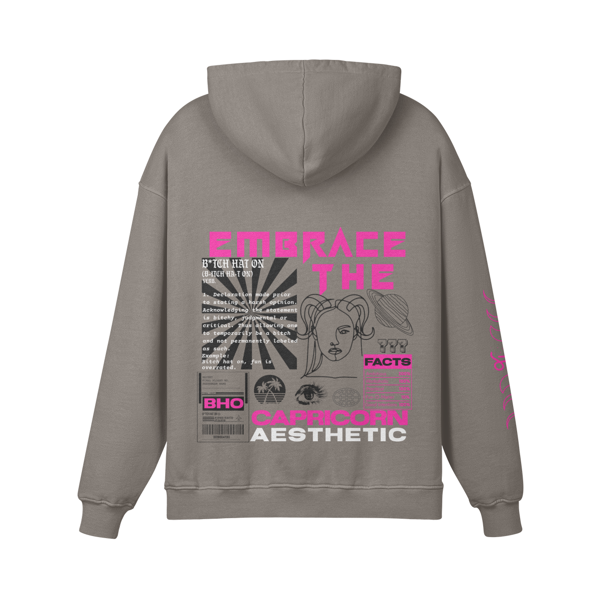 Capricorn Pink Premium Hoodie