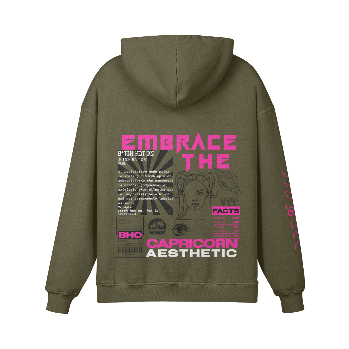Capricorn Pink Premium Hoodie
