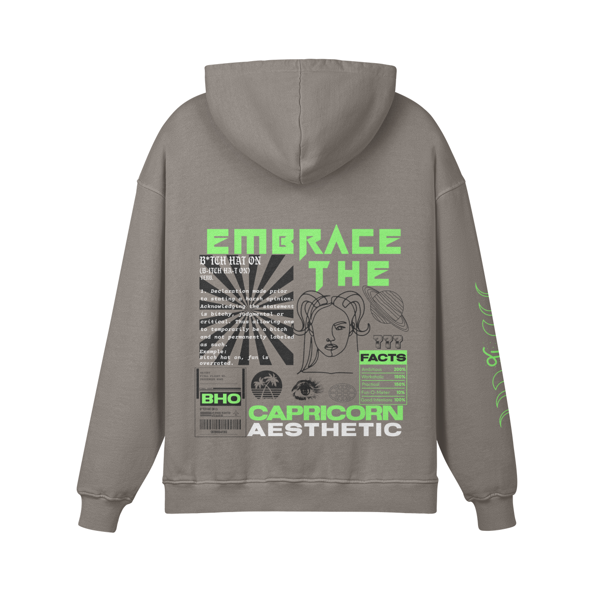 Capricorn Lime Premium Hoodie