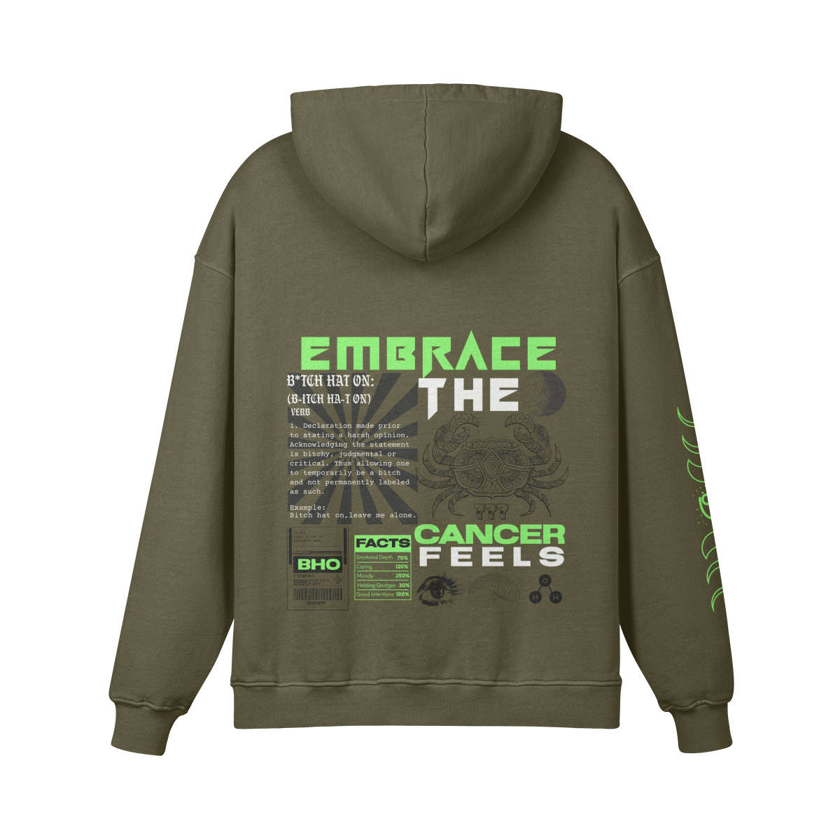 Cancer Lime Premium Hoodie