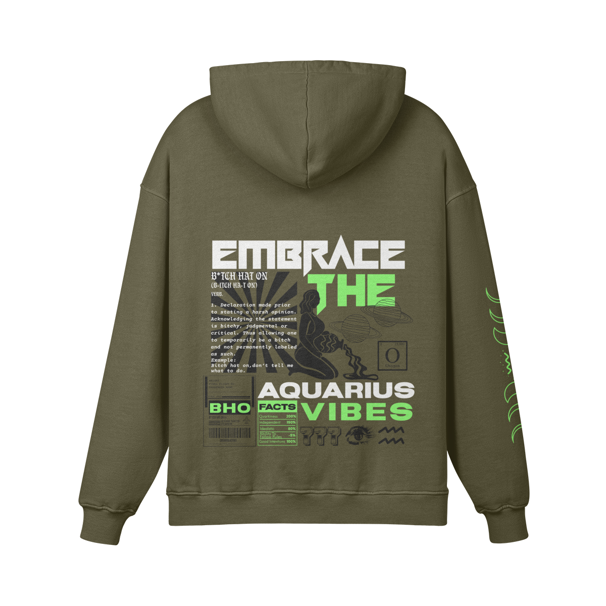 Aquarius Lime Premium Hoodie