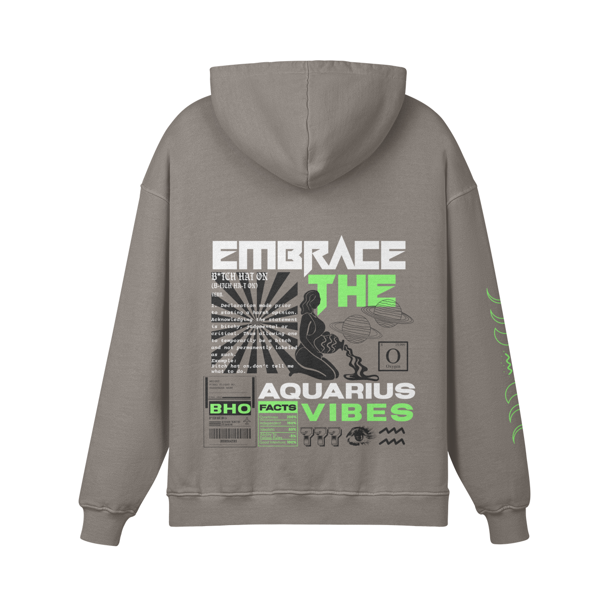 Aquarius Lime Premium Hoodie