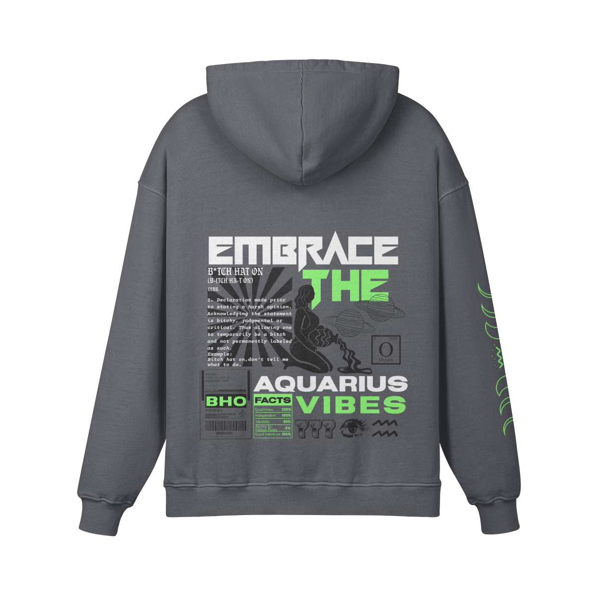 Aquarius Lime Premium Hoodie