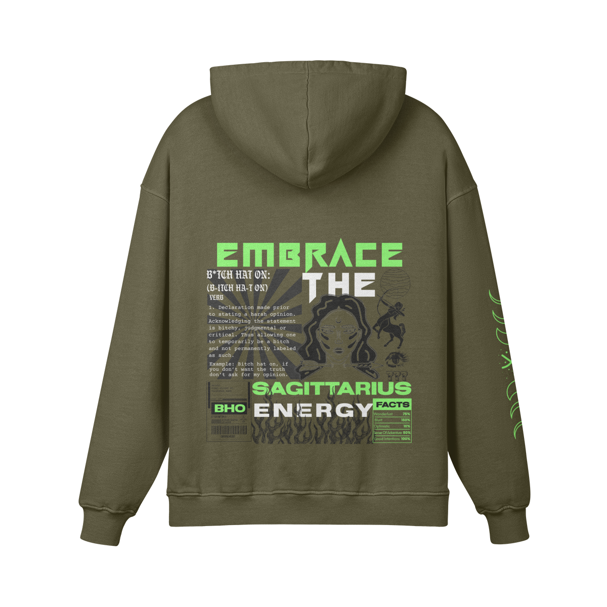 Sagittarius Lime Premium Hoodie