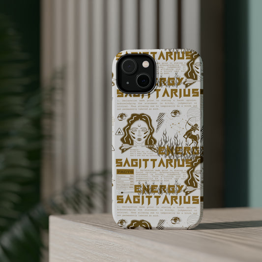 Sagittarius White & Gold Phone Case