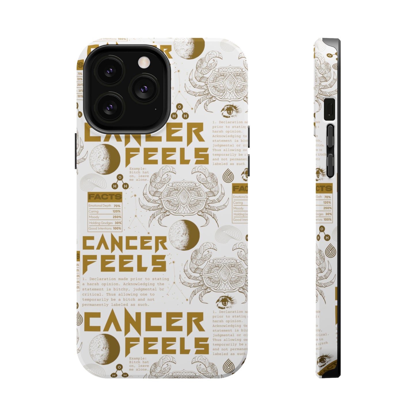 Cancer White & Gold Phone Case