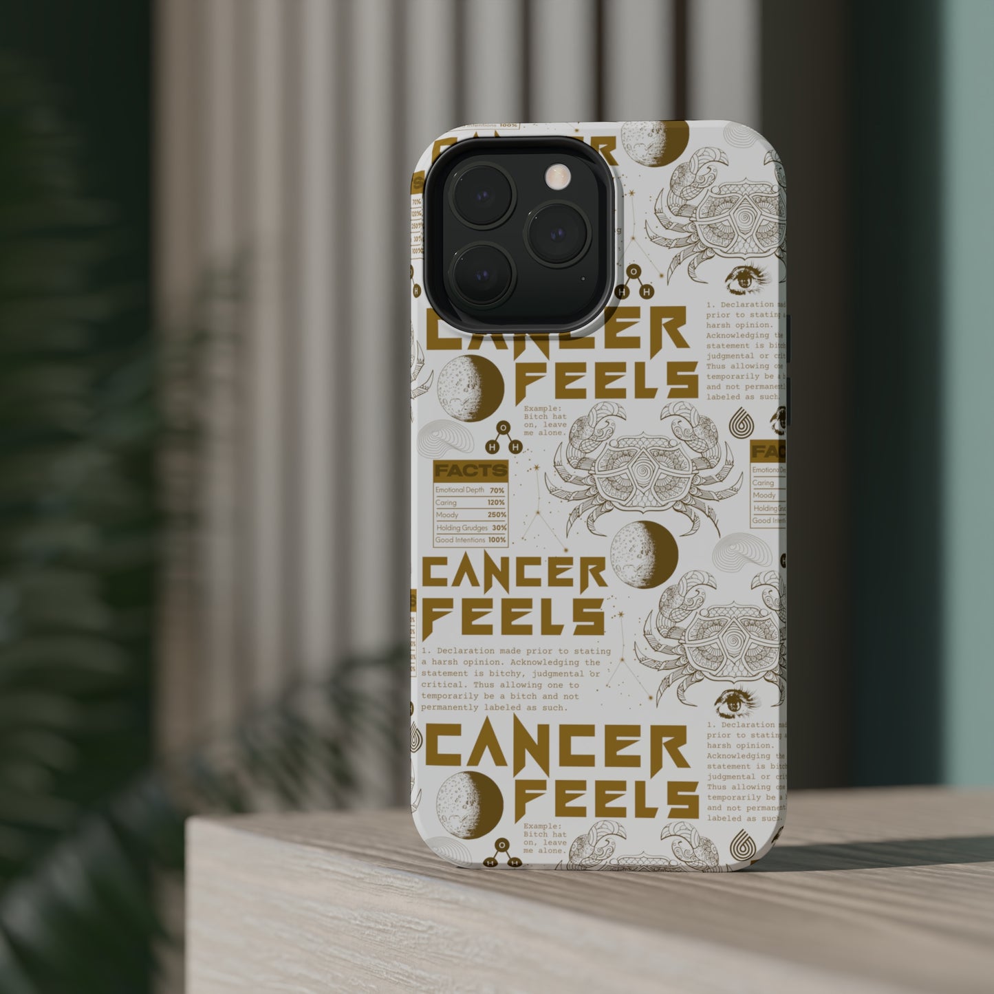 Cancer White & Gold Phone Case